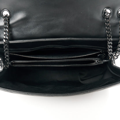 Saint Laurent Calfskin Y Quilted Monogram Monochrome Large Loulou Chain Satchel Black 5 of 11