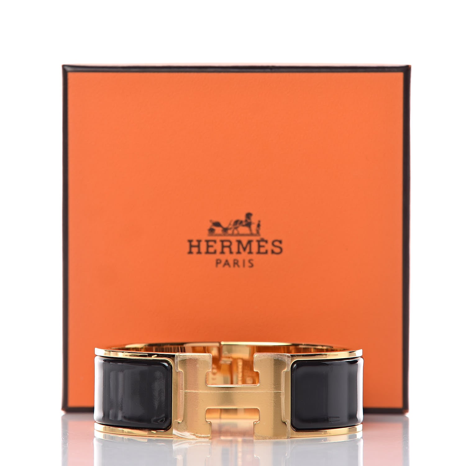 Hermes Enamel Wide Clic Clac H Bracelet GM Black 7 of 7