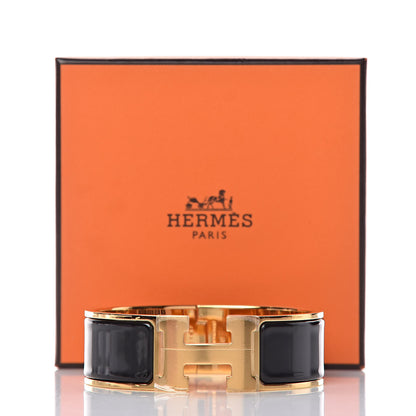 Hermes Enamel Wide Clic Clac H Bracelet GM Black 7 of 7