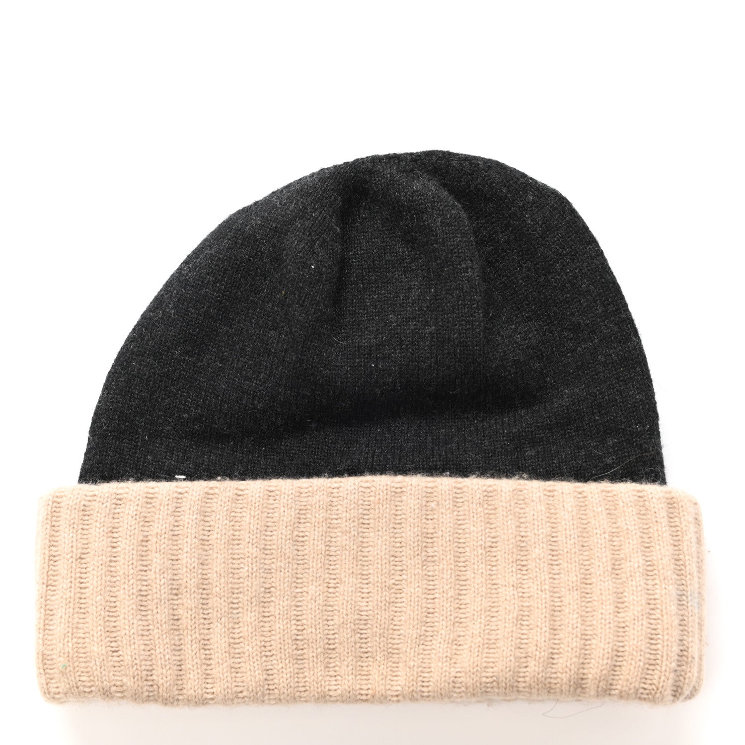 Chanel Cashmere CC Beanie Hat Grey Beige 3 of 5