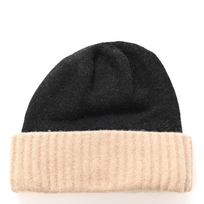 Chanel Cashmere CC Beanie Hat Grey Beige 3 of 5