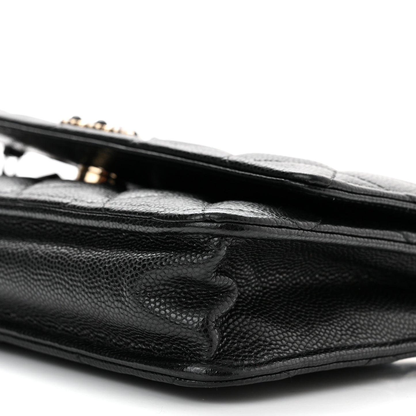 Caviar Quilted Coco Candy Wallet On Chain WOC Black