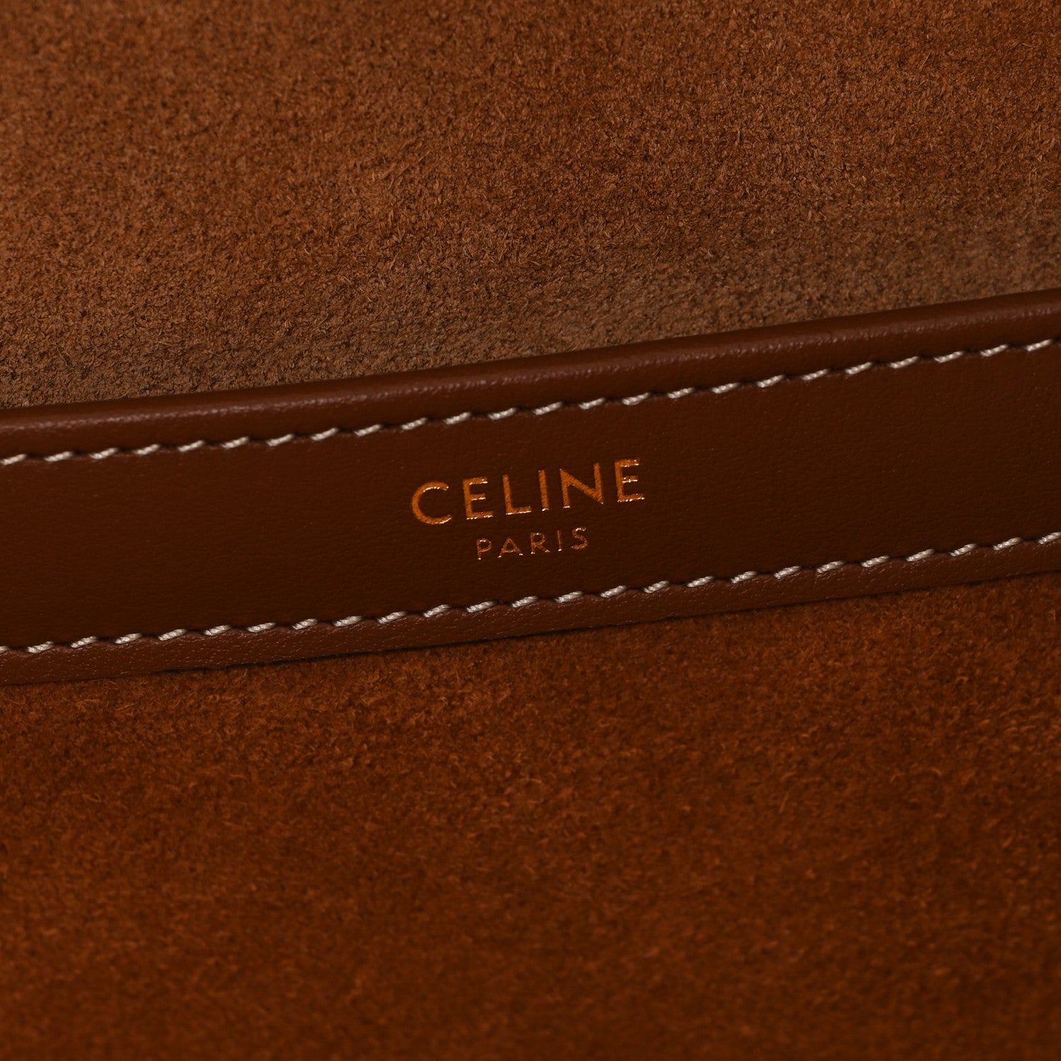 Celine Smooth Calfskin Cuir Triomphe Cabas Drawstring Tan 6 of 9