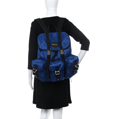 Gucci Econyl Nylon Monogram Off The Grid Utility Pocket Backpack Guilted Blue Black 3 of 12