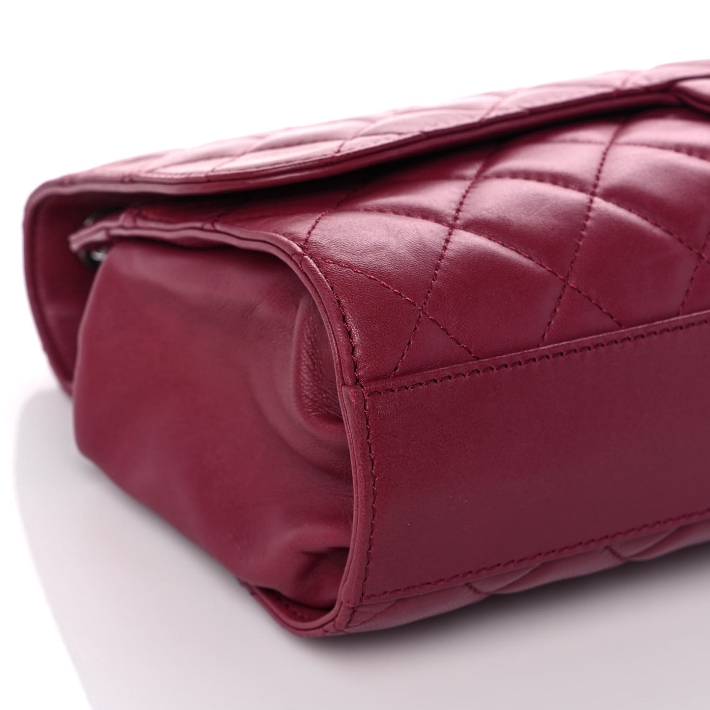 Lambskin Quilted Jumbo Grocery By Chanel Drawstring Shopping Bag Dark Pink