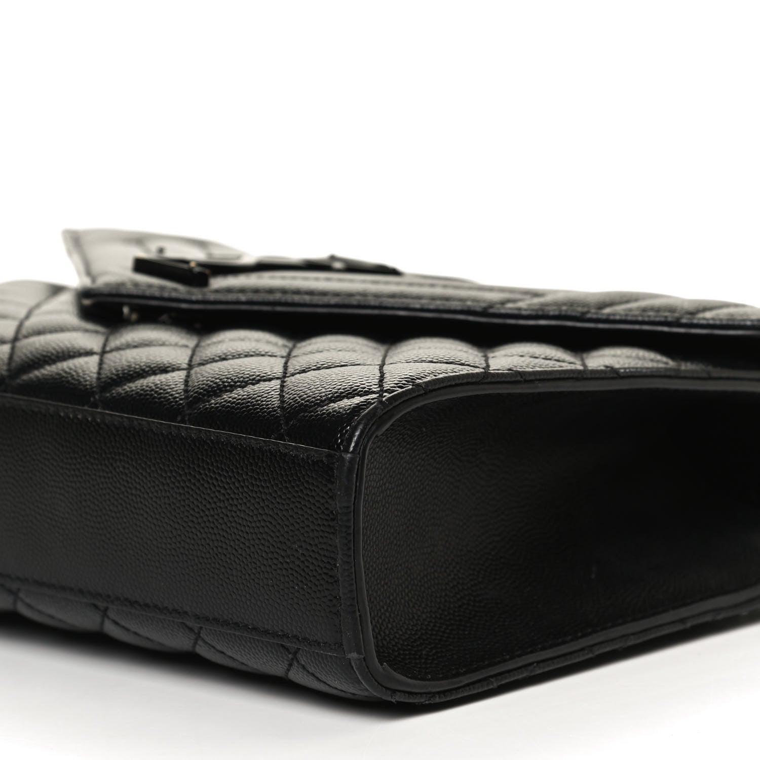 Saint Laurent Grain De Poudre Textured Mixed Matelasse Triquilt Medium Monogram Satchel Black 10 of 10