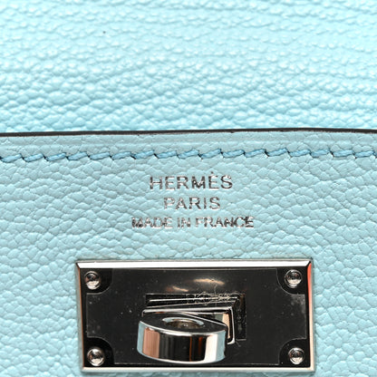 Hermes Chevre Mysore Kelly Pocket Compact Wallet Bleu Atoll 6 of 8