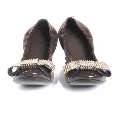 Louis Vuitton Suede Mimi Bow Ballerina Flats Brown 37 2 of 7