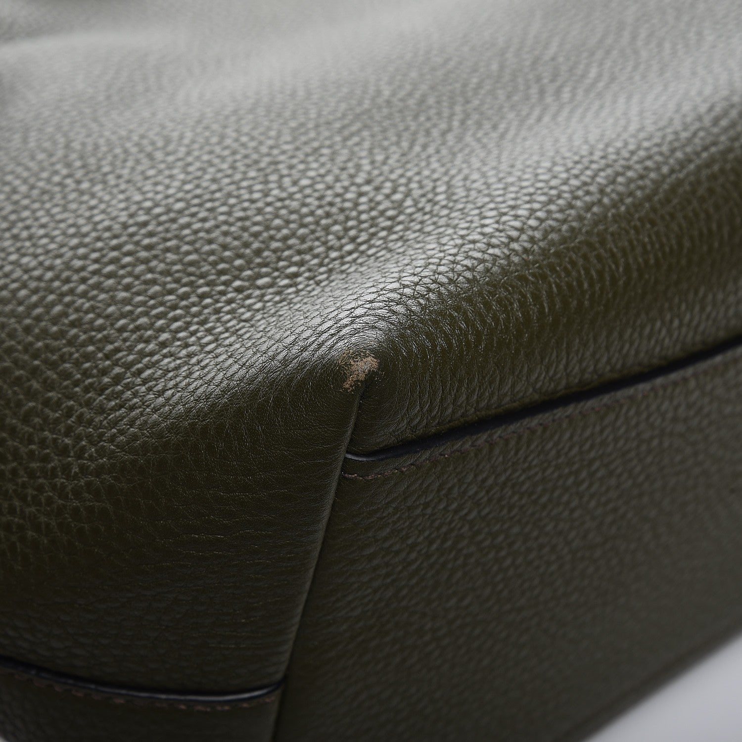Prada Vitello Daino Logo Tote Dark Green 11 of 12