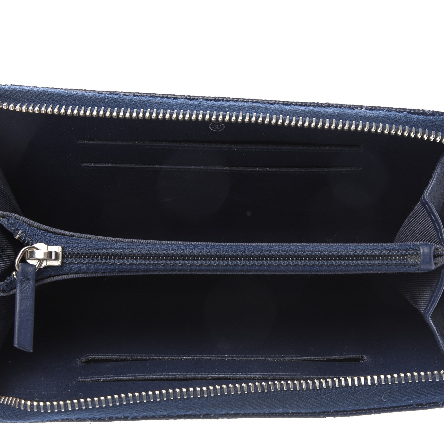 Chanel Caviar Quilted Small Zip Around Wallet Navy 5 of 10