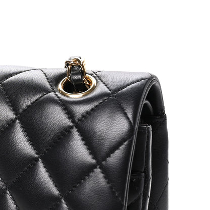 Chanel Lambskin Quilted Medium Double Flap Black 10 of 10