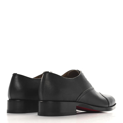 Christian Louboutin Petit Grained Calfskin Boabi Flat Oxfords 42.5 Black 5 of 9