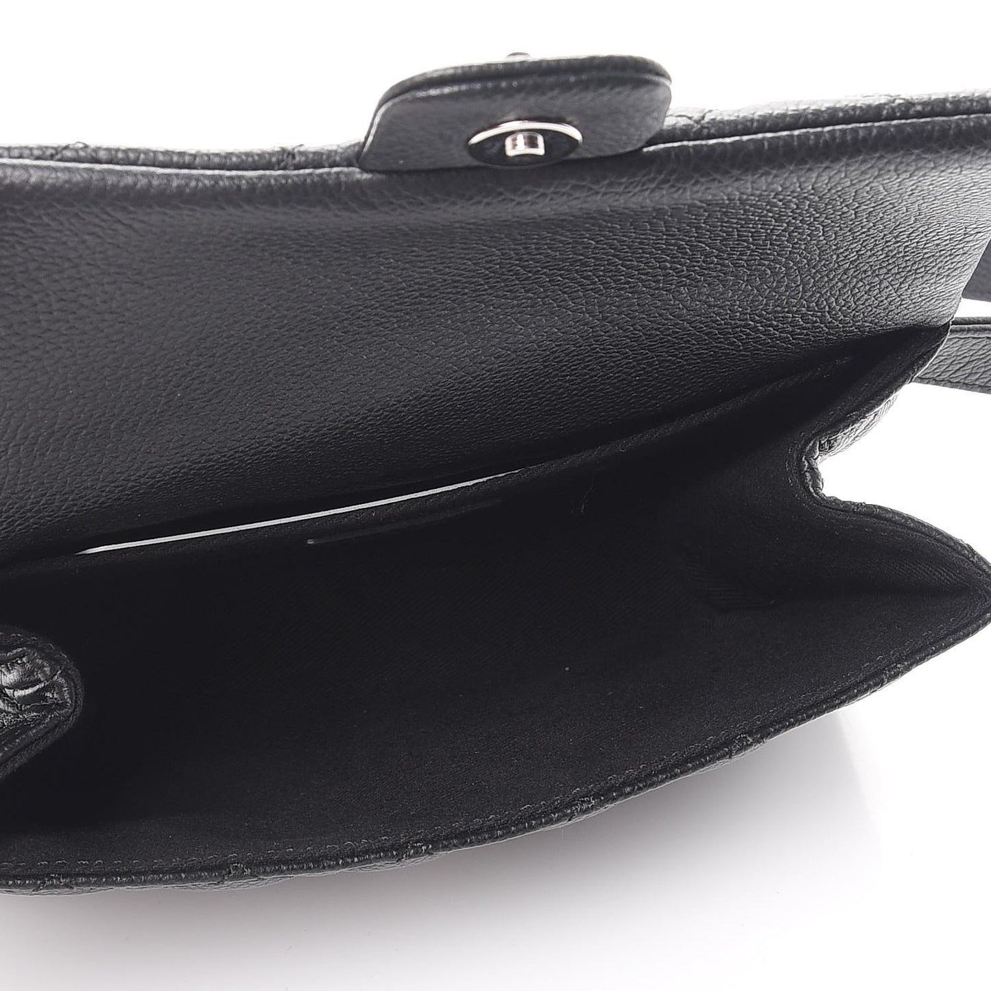 Grained Calfskin Quilted 2.55 Reissue Flap Belt Bag Clutch Black