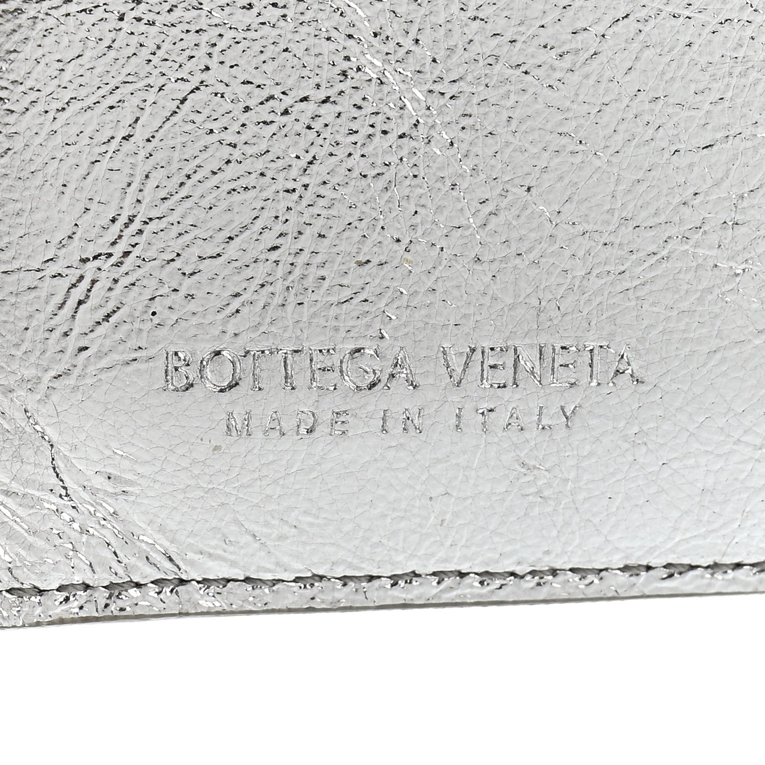 Bottega Veneta Metallic Nappa Intrecciato Small Bi-Fold Zip Wallet Silver 6 of 8