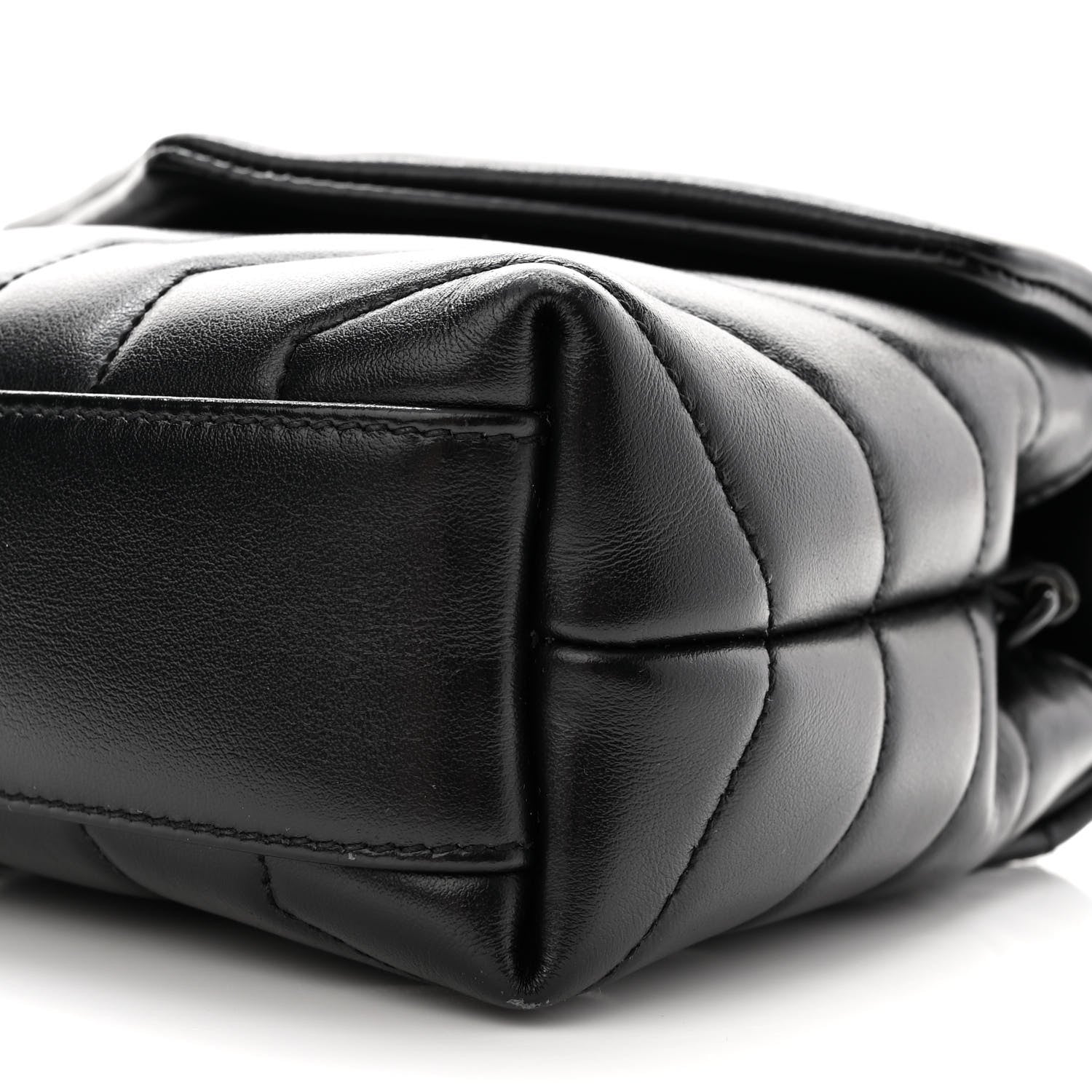 Saint Laurent Calfskin Y Quilted Monogram Toy Loulou Crossbody Bag Black 9 of 10