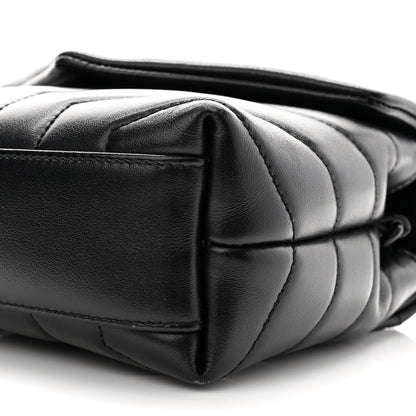 Saint Laurent Calfskin Y Quilted Monogram Toy Loulou Crossbody Bag Black 9 of 10