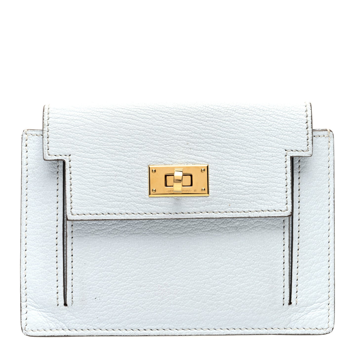 Chevre Mysore Kelly Pocket Compact Wallet Bleu Brume