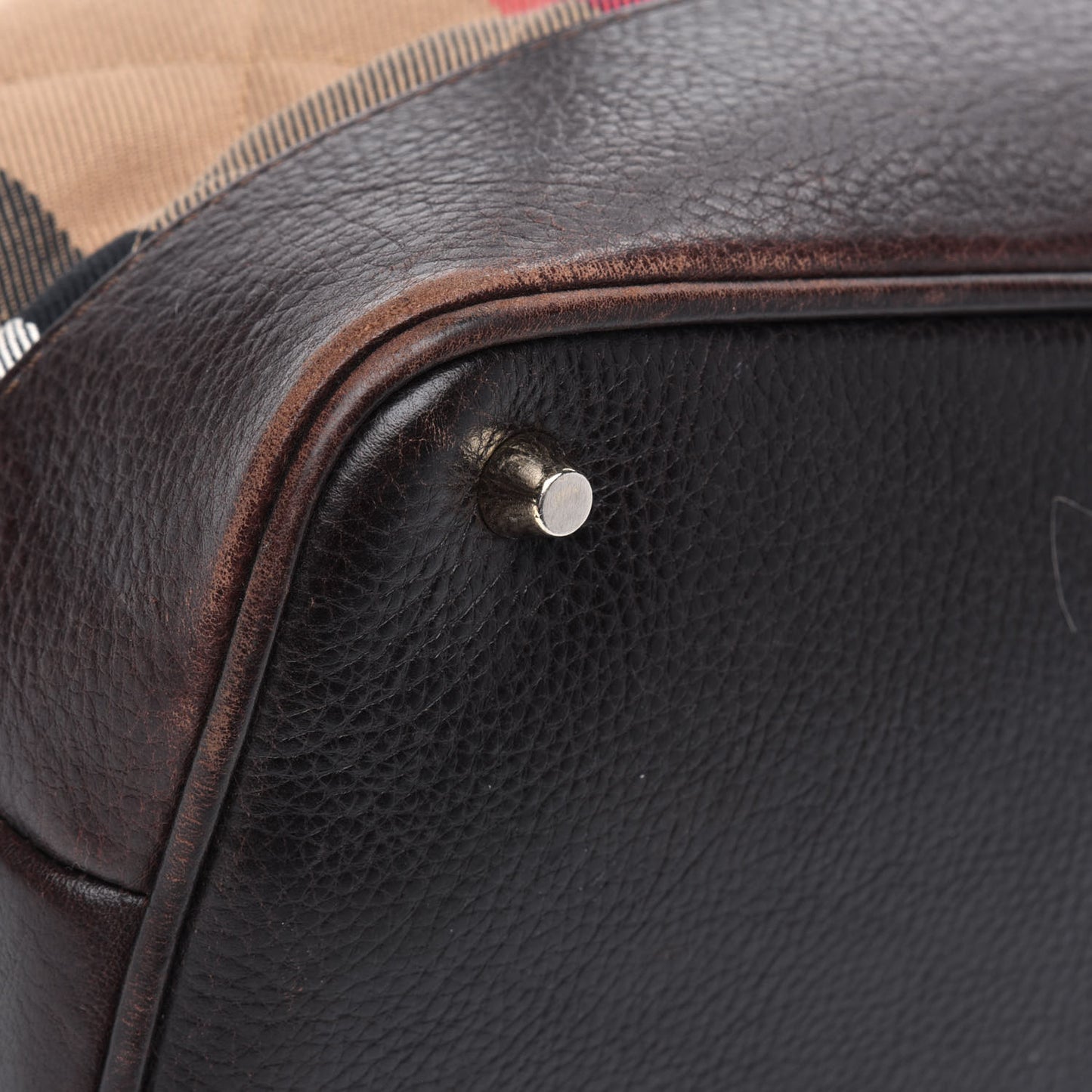 House Check Quilted Tote Brown