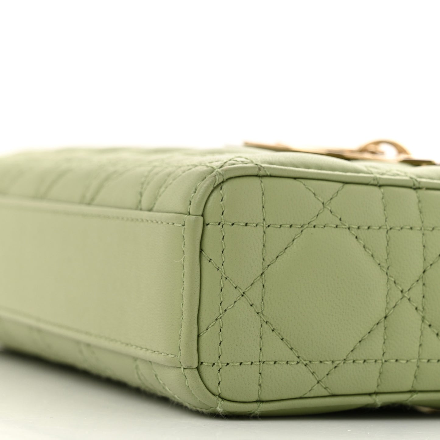 Lambskin Cannage Medium Lady D-Joy Pastel Peyote Green