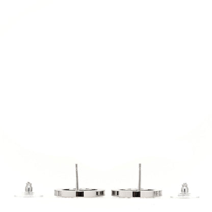 Chanel Crystal CC Round Earrings Silver 3 of 4
