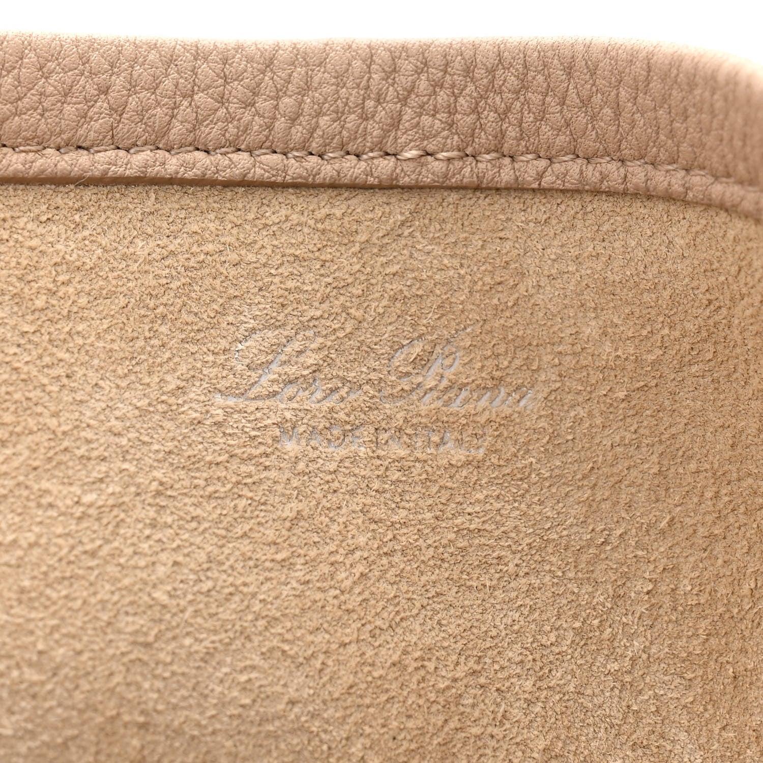 Loro Piana Grained Calfskin Large Bale Bag Light Mastic 6 of 9