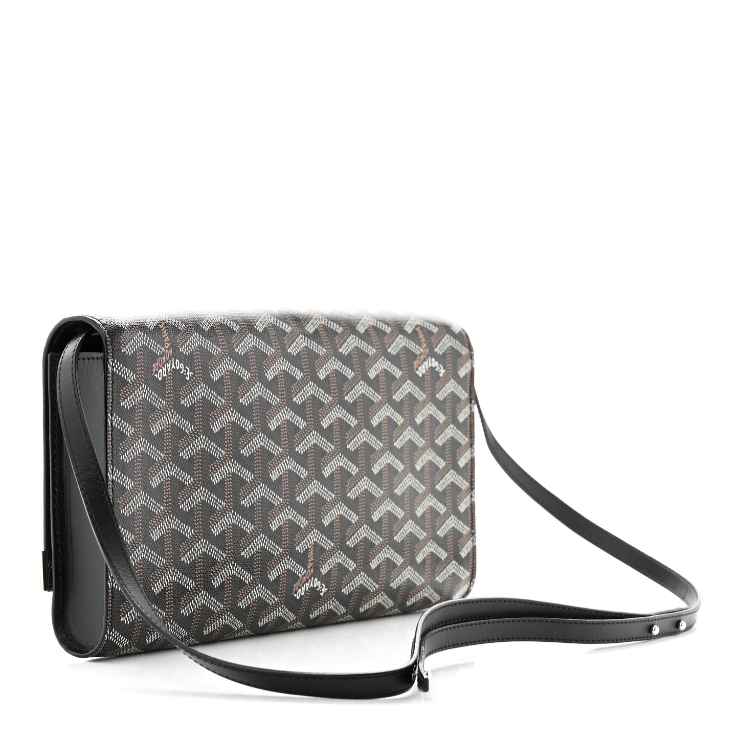 Goyardine Monte Carlo Bois Clutch With Strap Black
