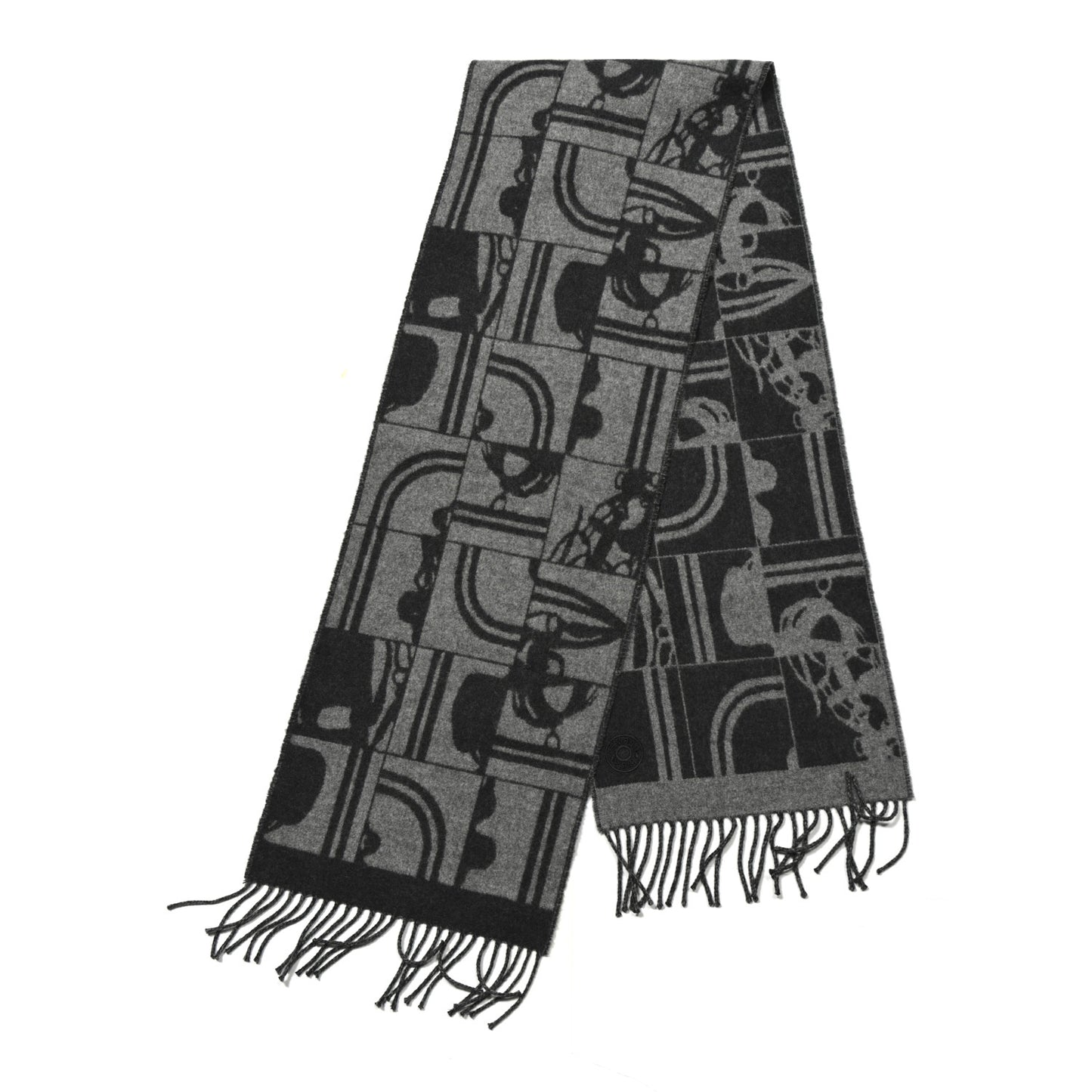 Cashmere Brides de Gala en Desordre Muffler Gris Chine Anthracite