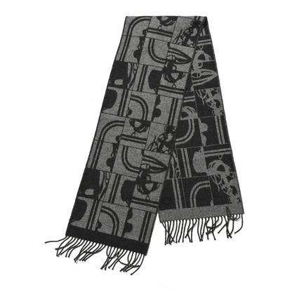 Hermes Cashmere Brides de Gala en Desordre Muffler Gris Chine Anthracite 2 of 3