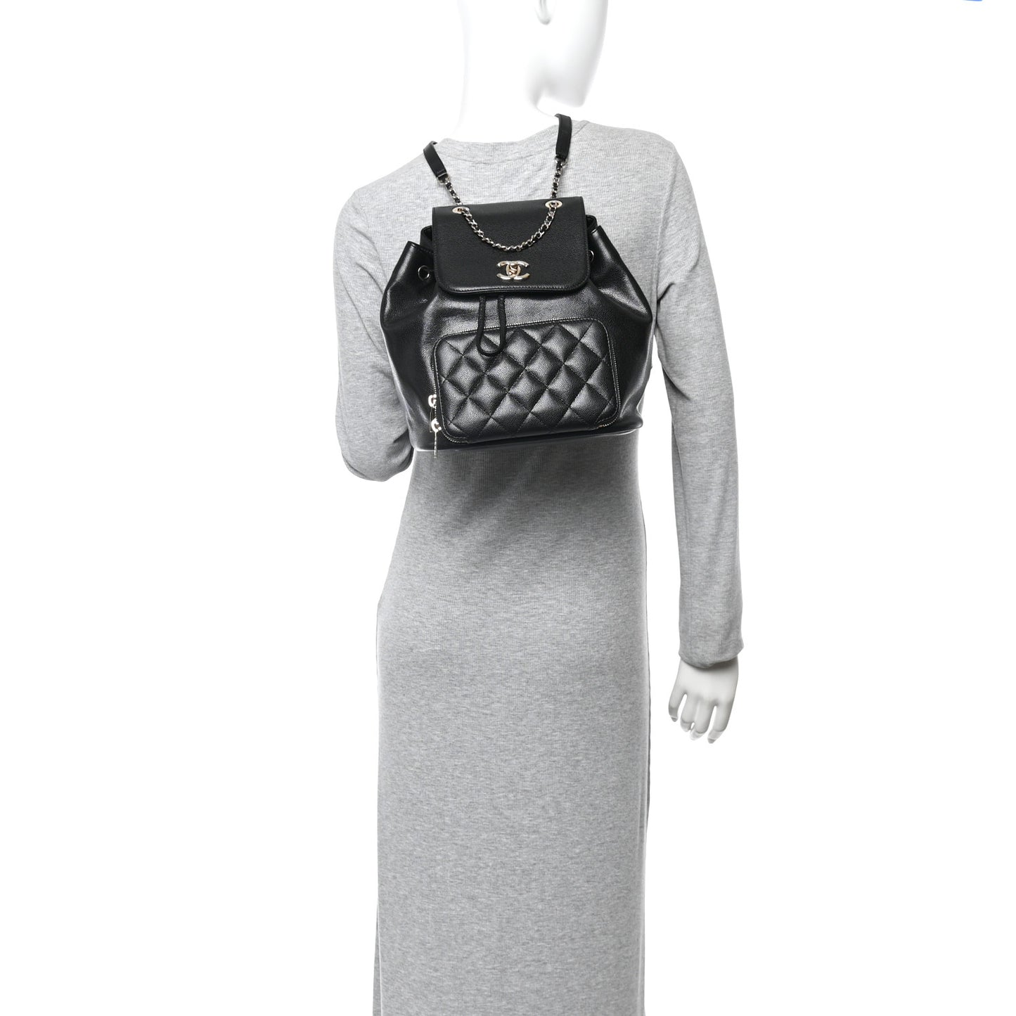 Caviar Quilted Business Affinity Backpack Black