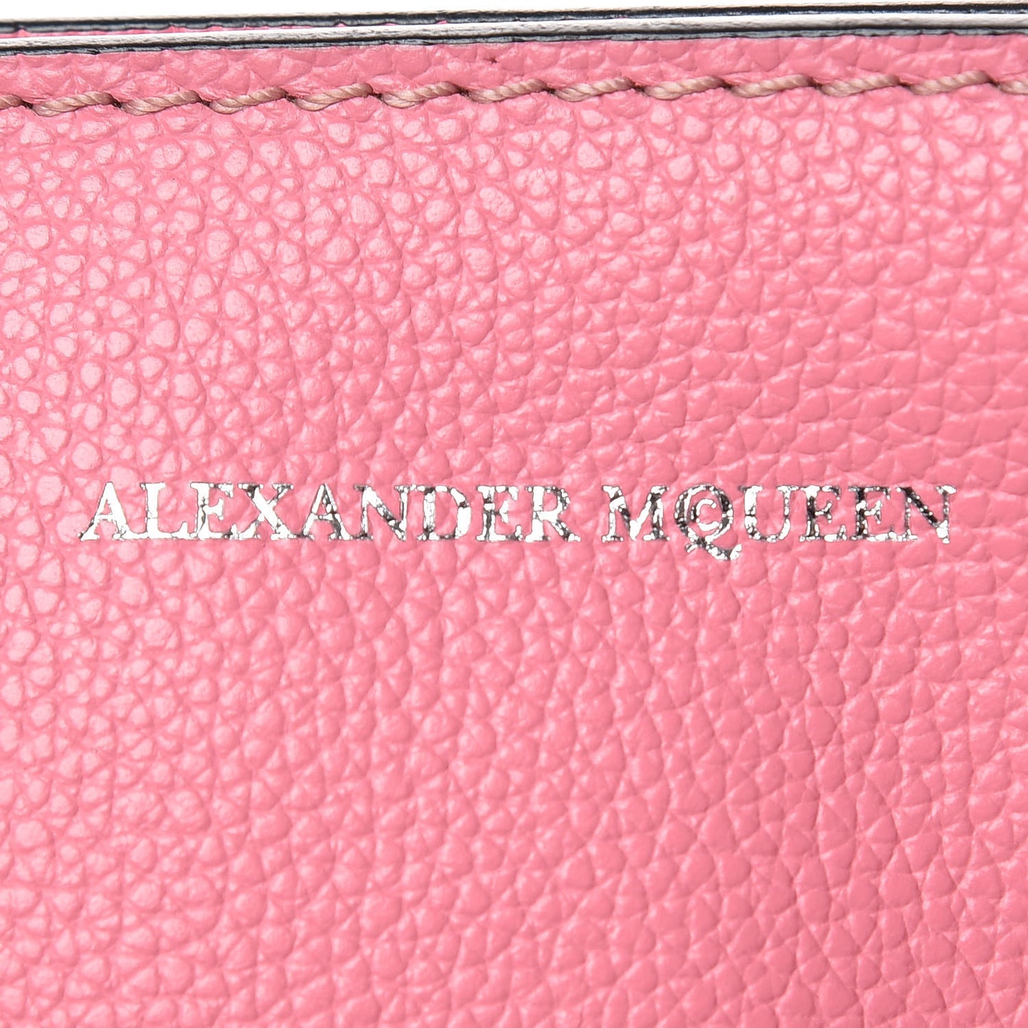 Pebbled Calfskin Large Skull Padlock Zip Around Tote Pink
