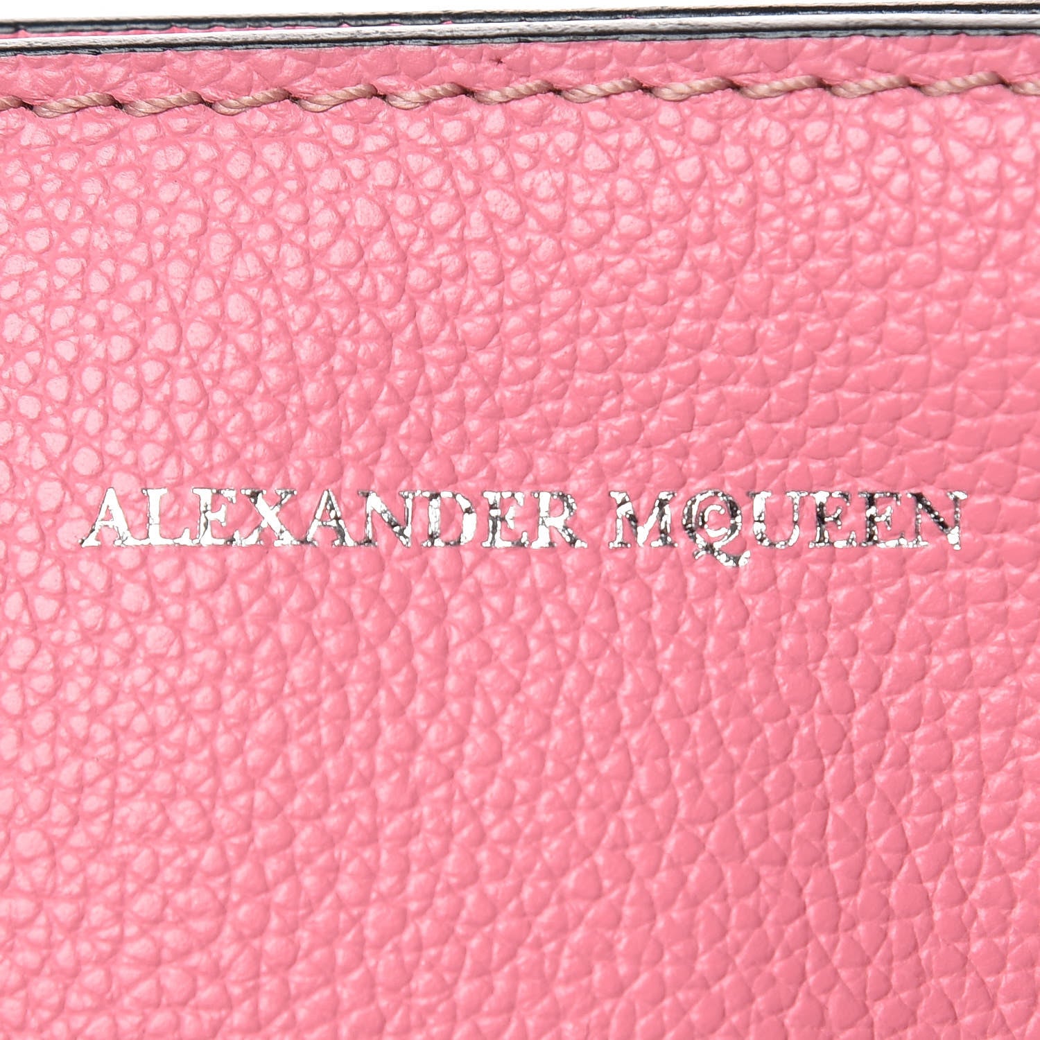 Alexander McQueen Pebbled Calfskin Large Skull Padlock Zip Around Tote Pink 6 of 12