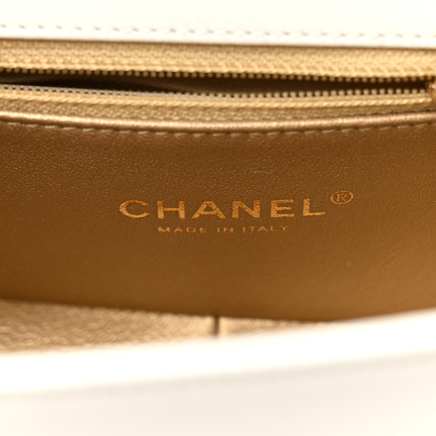 Chanel Calfskin Quilted Small Octagon CC Clasp Flap Bag White Gold 6 of 13
