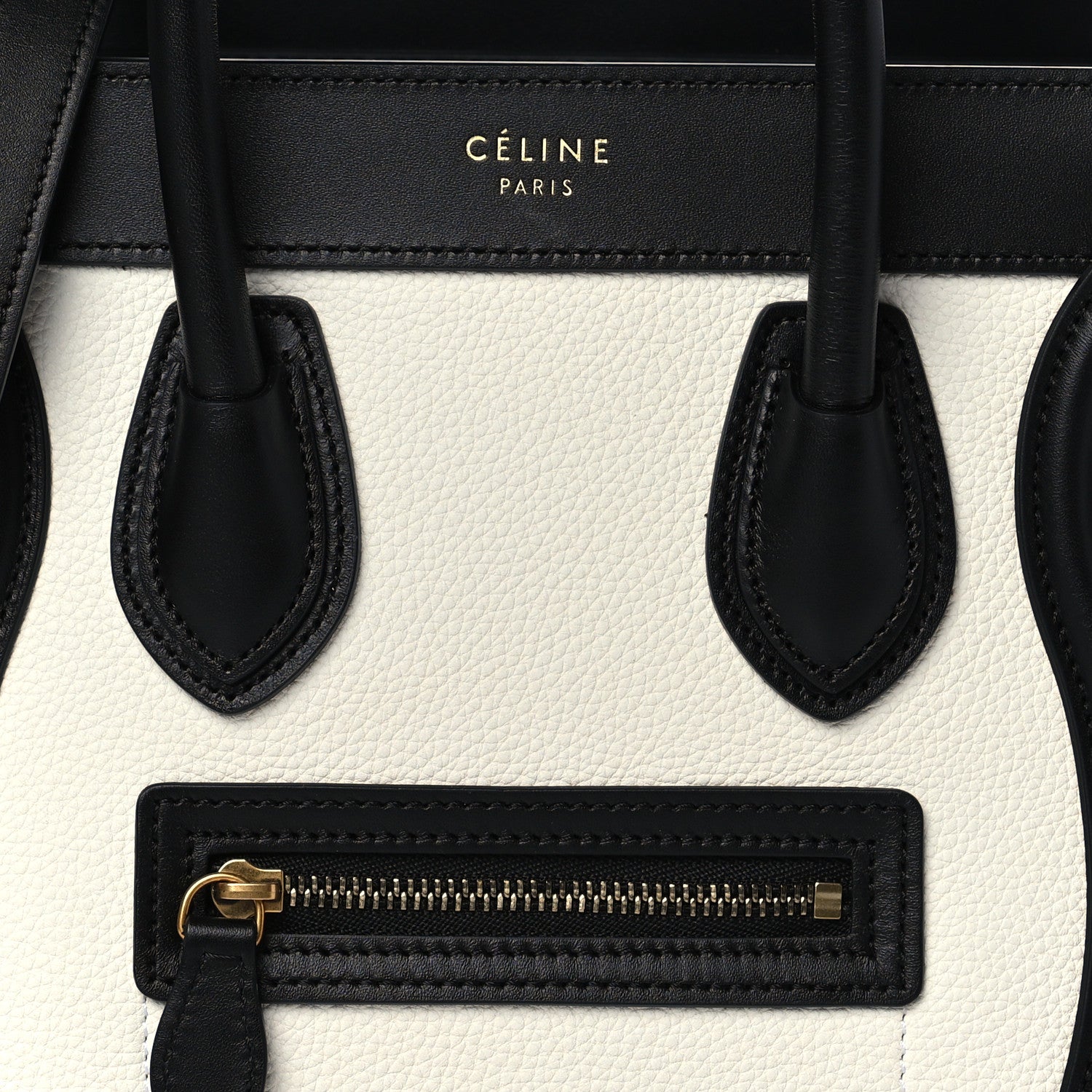 Celine Baby Grained Calfskin Nubuck Nano Tri-Color Luggage White Light Taupe 8 of 10