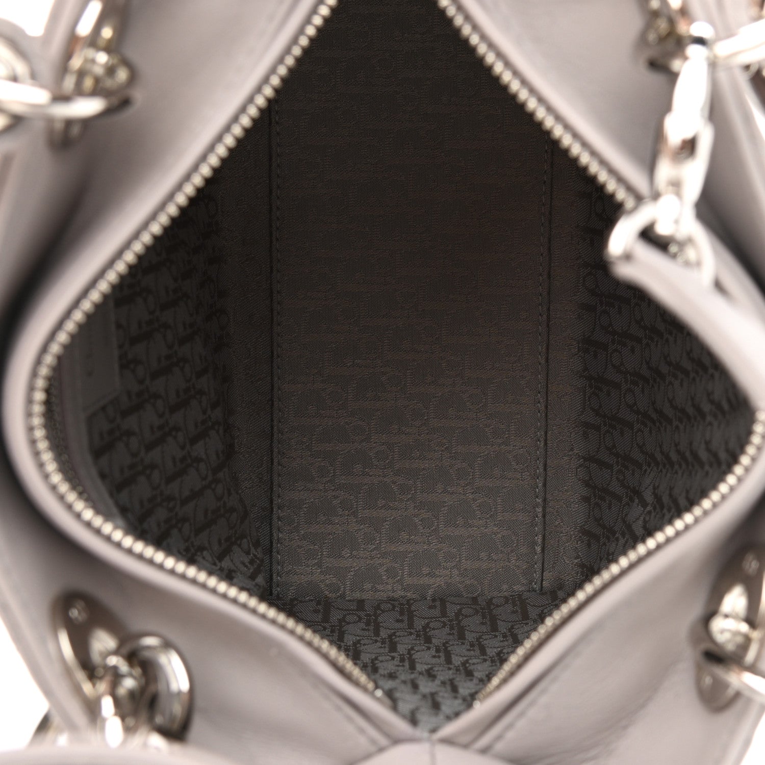 Christian Dior Lambskin Cannage Medium Lady Dior Grey 5 of 10