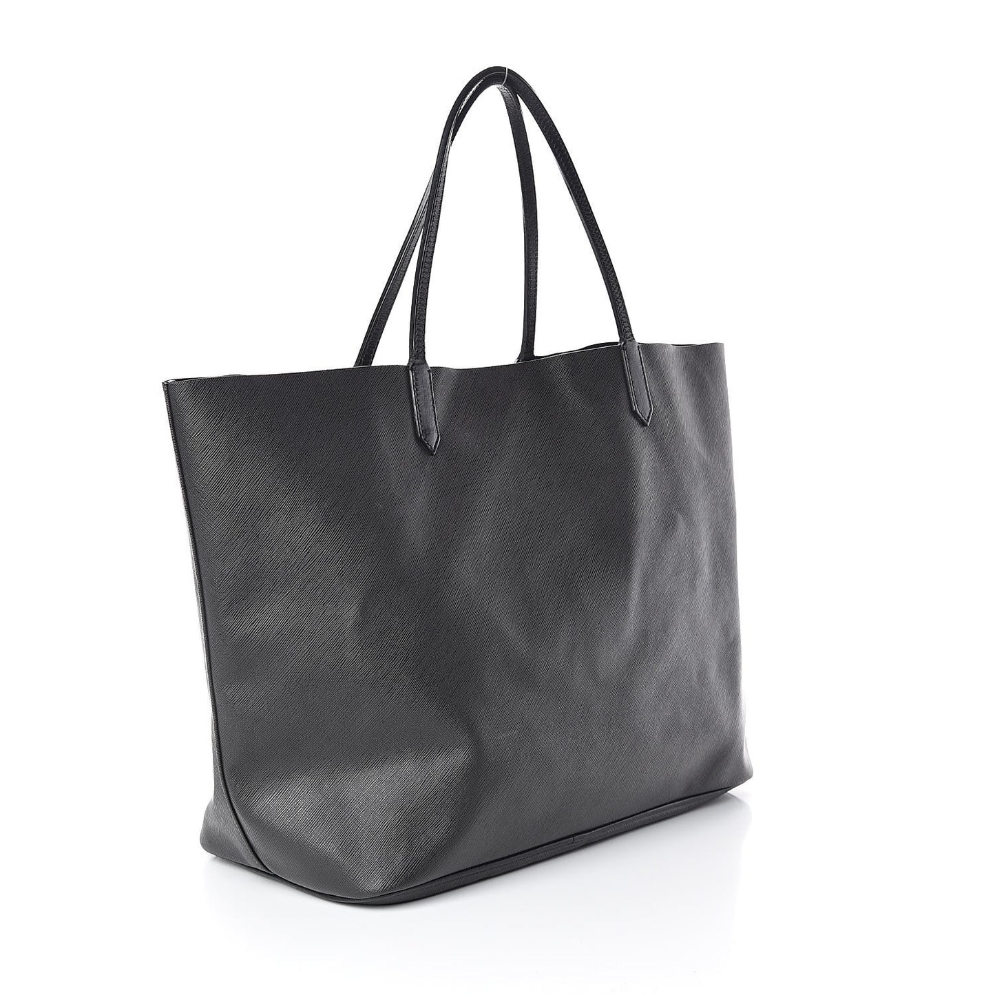 Textured Coated Canvas Rottweiler Pint Large Antigona Tote Black