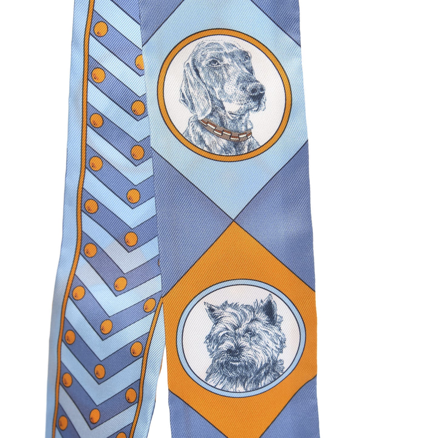 Silk Colliers Et Chiens Twilly Ciel Orange Gris Bleuete