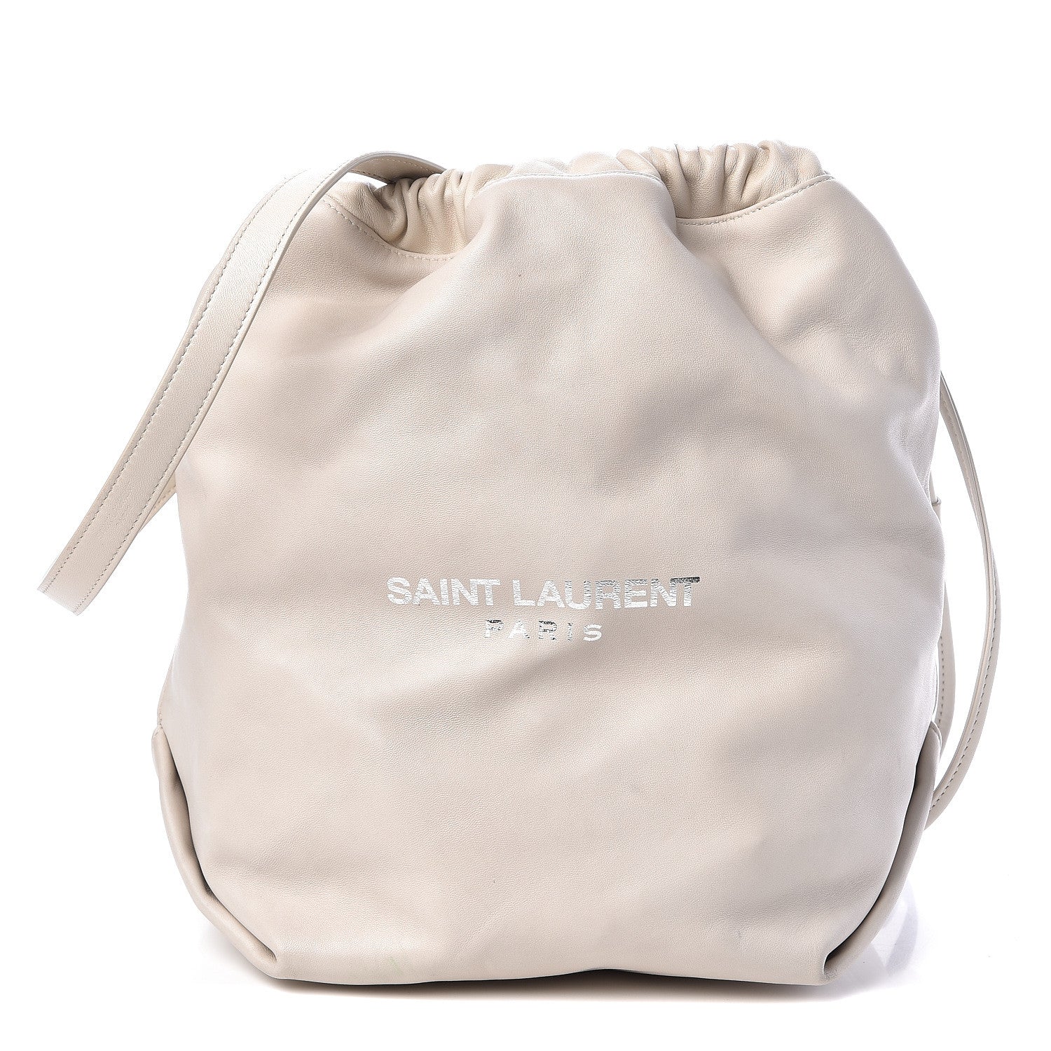 Saint Laurent Lambskin Teddy Drawstring Bag Blac Vintage 3 of 12