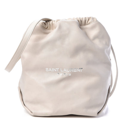 Saint Laurent Lambskin Teddy Drawstring Bag Blac Vintage 3 of 12
