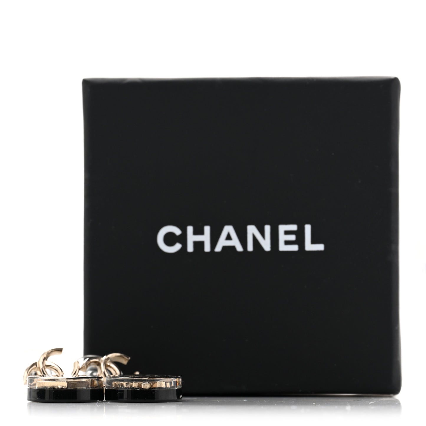 Metal Resin Enamel Crystal CC Perfume Bottle Drop Earrings Gold Black
