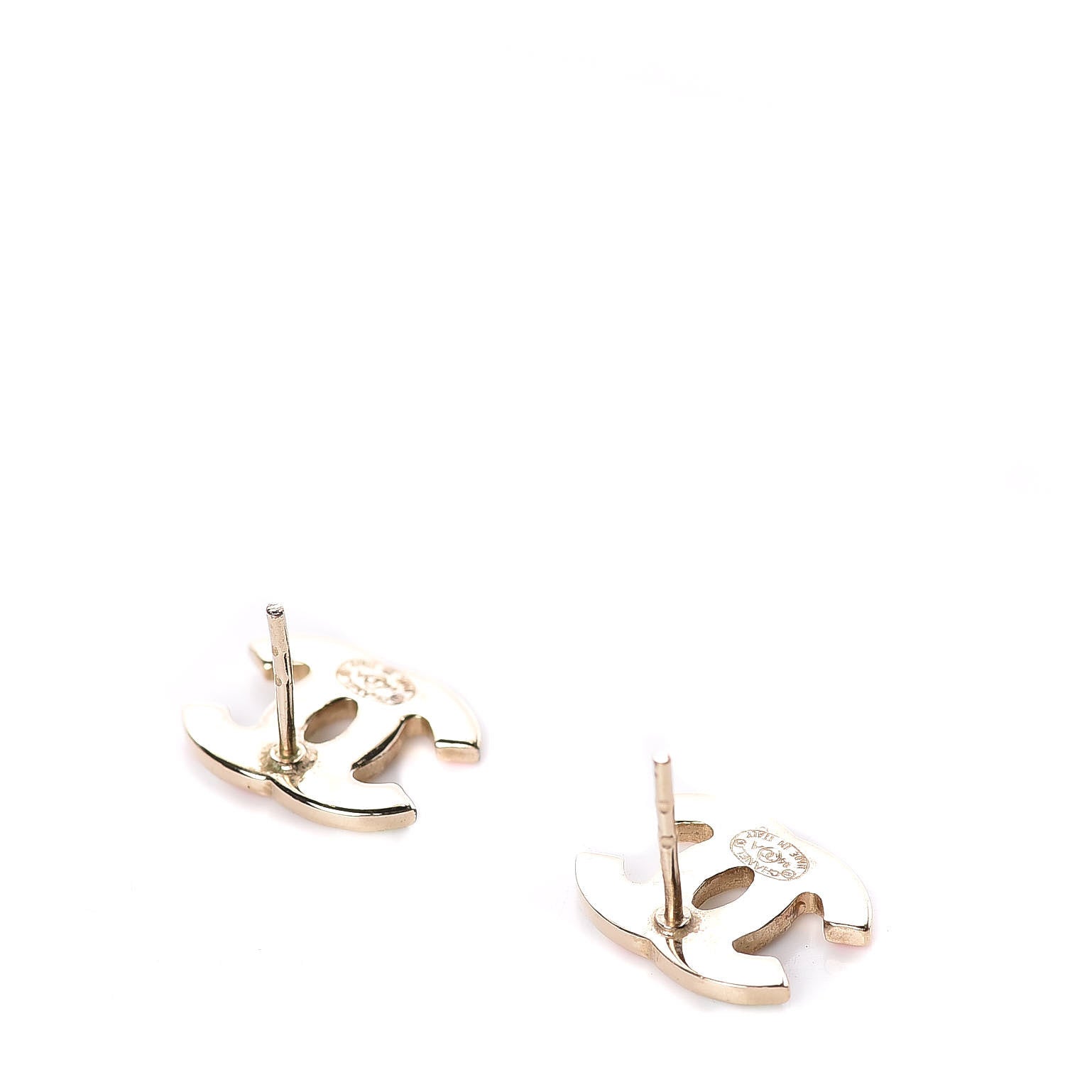 Chanel Crystal CC Earrings Gold Multicolor 3 of 4