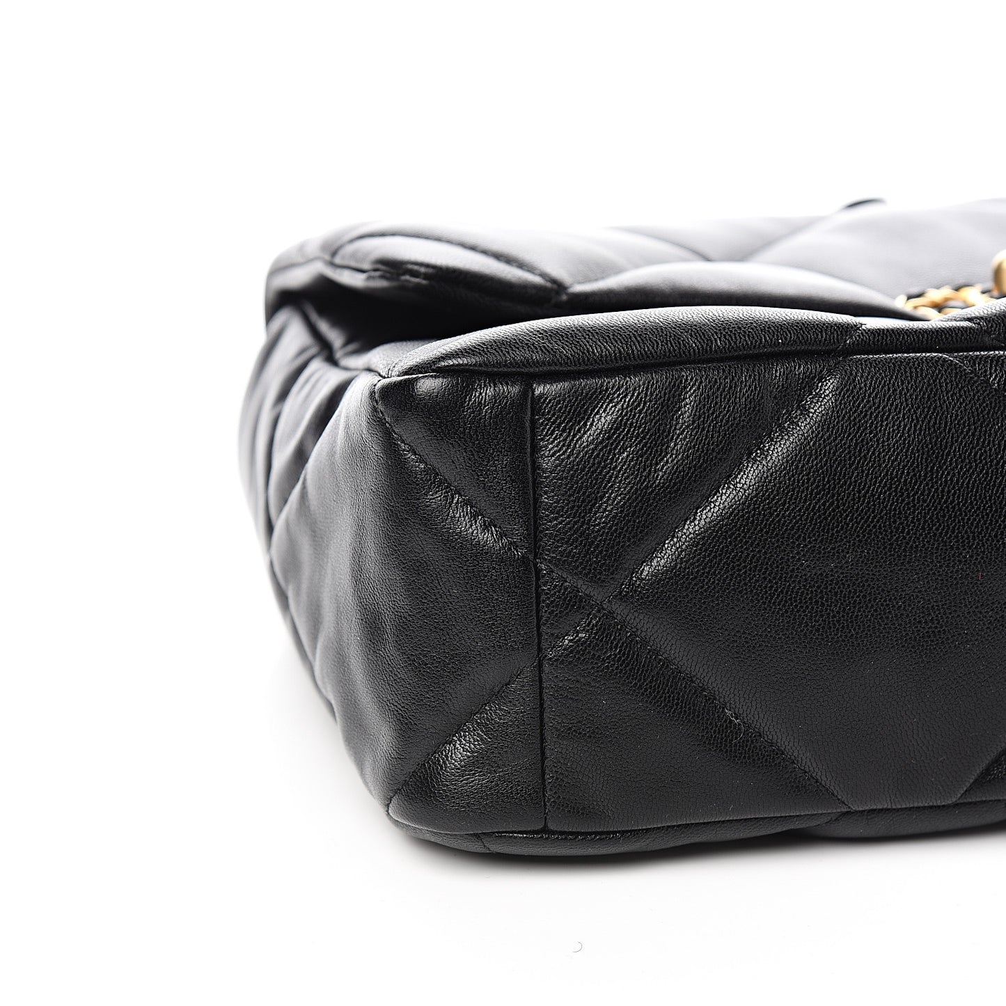 Goatskin Quilted Large 19 Flap Black