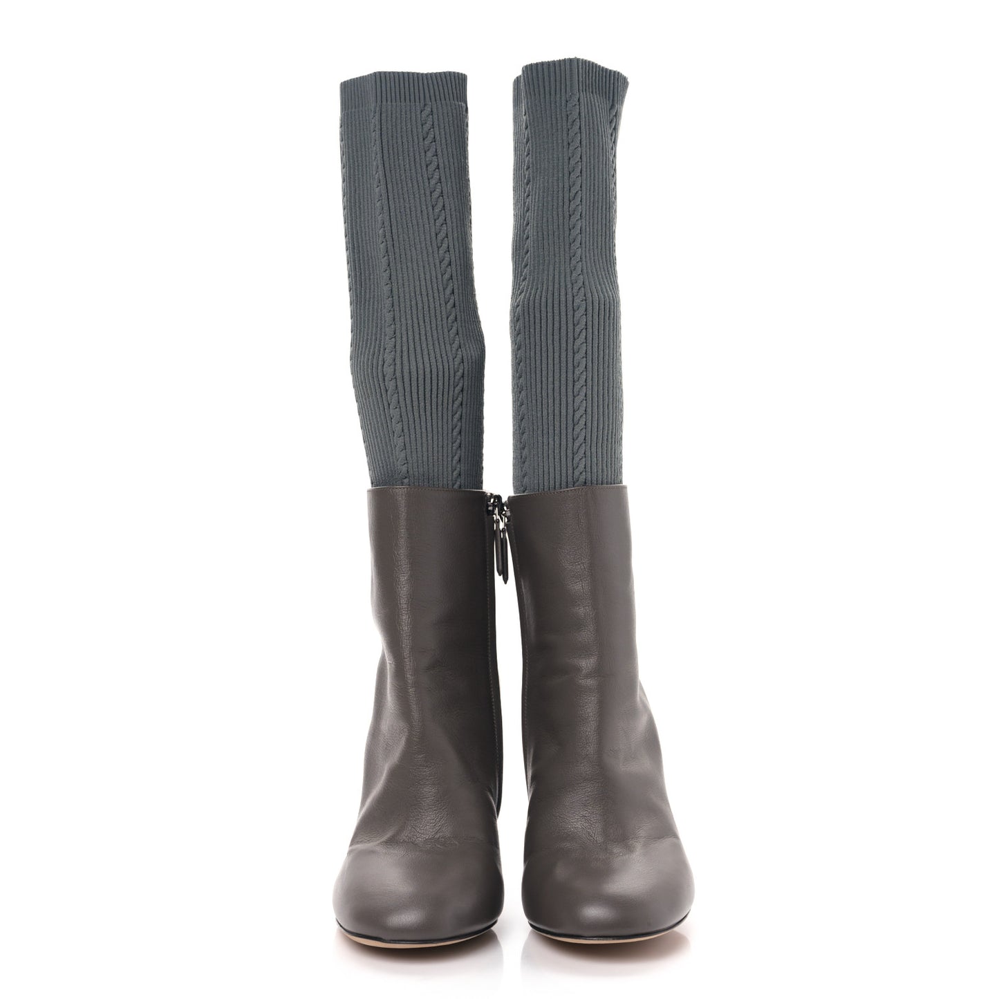 Kangaroo Knit CC Short Booties 38.5 Grey Black