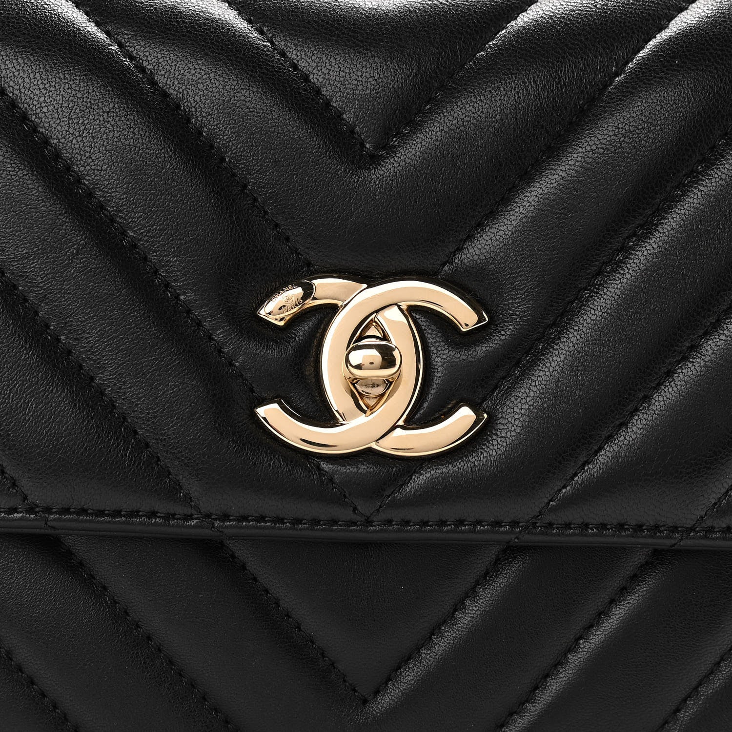 Chanel Lambskin Chevron Quilted Small Trendy CC Dual Handle Flap Bag Black 8 of 11