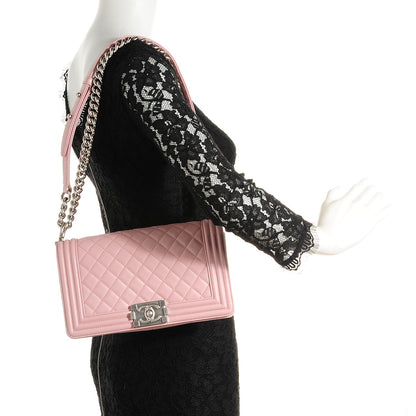 Chanel Lambskin Quilted Medium Boy Flap Light Pink 2 of 9