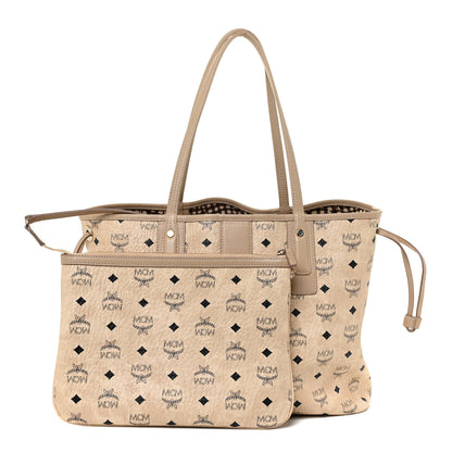 MCM Visetos Medium Liz Reversible Shopper Tote Beige 3 of 17