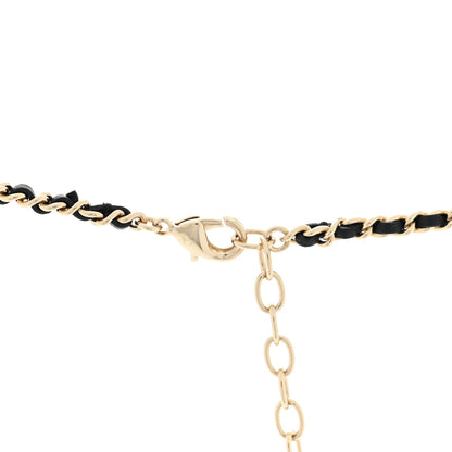 Chanel Metal Resin Lambskin Flap Bag Long Necklace Golden Pink Black 5 of 5