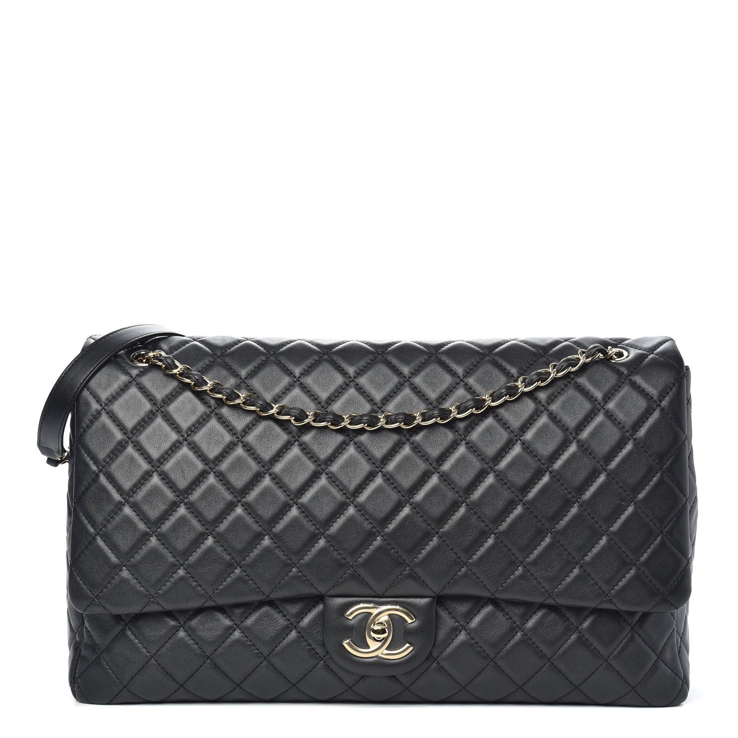 Chanel Calfskin Quilted XXL Travel Flap Bag Black 1 of 10