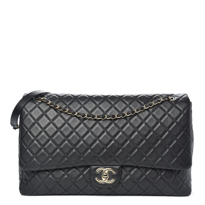 Chanel Calfskin Quilted XXL Travel Flap Bag Black 1 of 10
