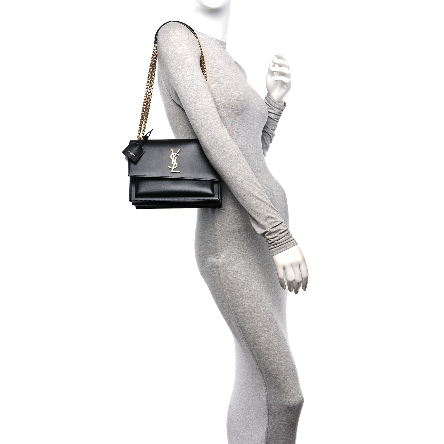 Saint Laurent Calfskin Medium Monogram Sunset Black 2 of 12