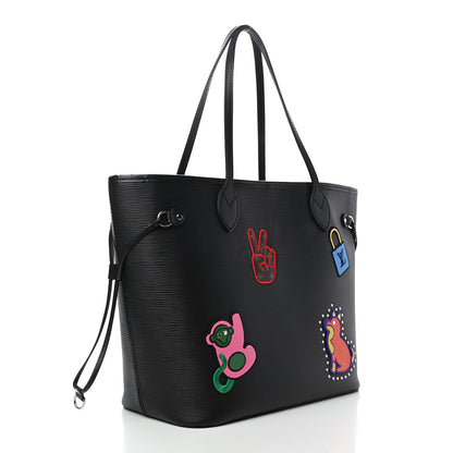 Louis Vuitton Epi Stickers Neverfull MM Black 4 of 10